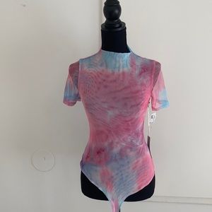 Bought this while on a trip to New York, never worn it. Tie-Dye Mesh Body suit.